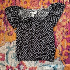 Max Studio Black and White Floral Blouse